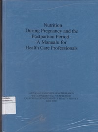 Nutrition During Pregnancy and the Postpartum Period: a Manual for Health Care Professionals