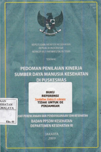 Pedoman Penilaian Kinerja Sumber Daya Manusia Kesehatan di Puskesmas