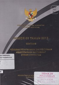 Peraturan menteri kesehatan Republik indonesia nomor 65 tahun 2013