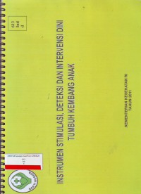 Instrumen stimulasi deteksi dan intervensi dini tumbuh kembang anak