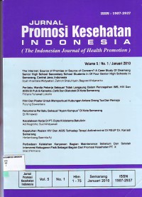 Image of Jurnal Promosi Kesehatan Indonesia Vol 5/No.1/Januari 2010