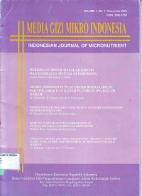 Media Gizi Mikro Indonesia Volume 1 N0.1 / Desember 2009