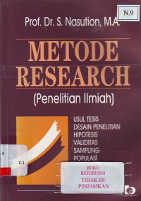 Metode research, (penelitian Ilmiah)