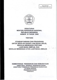 Peraturan Menteri Pendidikan Nasional Republik Indonesia Nomor 33 Tahun 2008