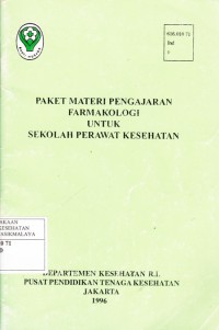 Paket Materi pengajaran  Farmakologi untuk sekolah Perawat Kesehatan