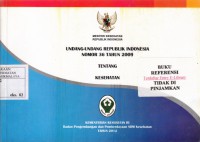 Undang-Undang Republik Indonesia Nomor 36 Tahun 2009 Tentang Kesehatan