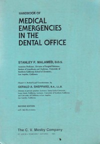 Hanbook of Medical Emergencies in The Dental Office